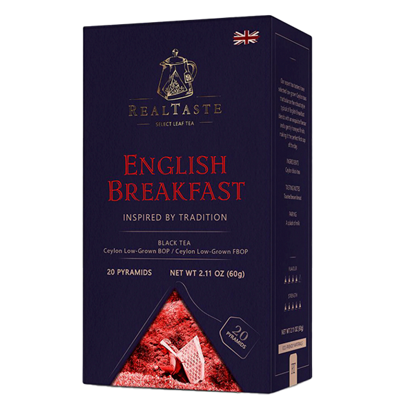 RealTaste English Breakfast Black Tea, 20 Pyramidenbeutel