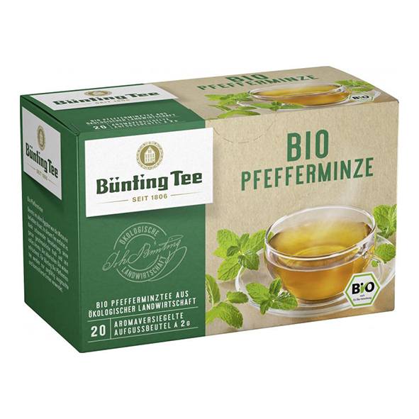 Bünting Tee Bio Pfefferminze, 20 Tassenbeutel