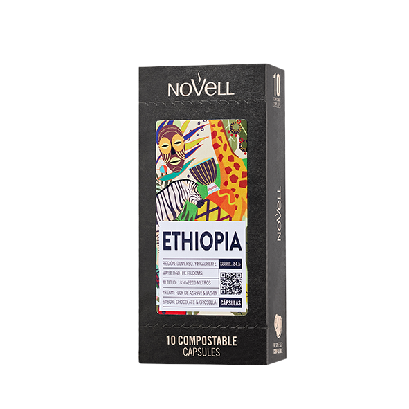 Novell Ethiopia Monovariety Specialty Coffee, 10 kompostierbare Kapseln