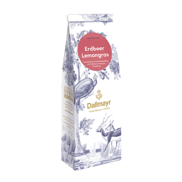 Dallmayr Erdbeer/Lemongras - Aromatisierte Früchteteemischung, loser Tee