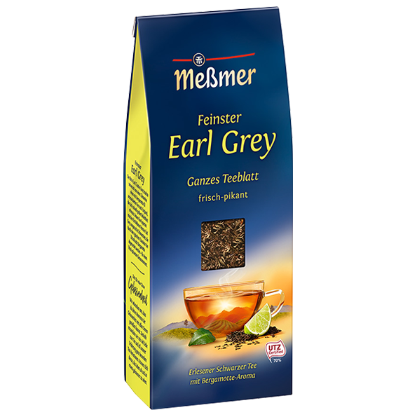 Meßmer Feinster Earl Grey mit Bergamotte-Aroma ganzes Teeblatt, 150g