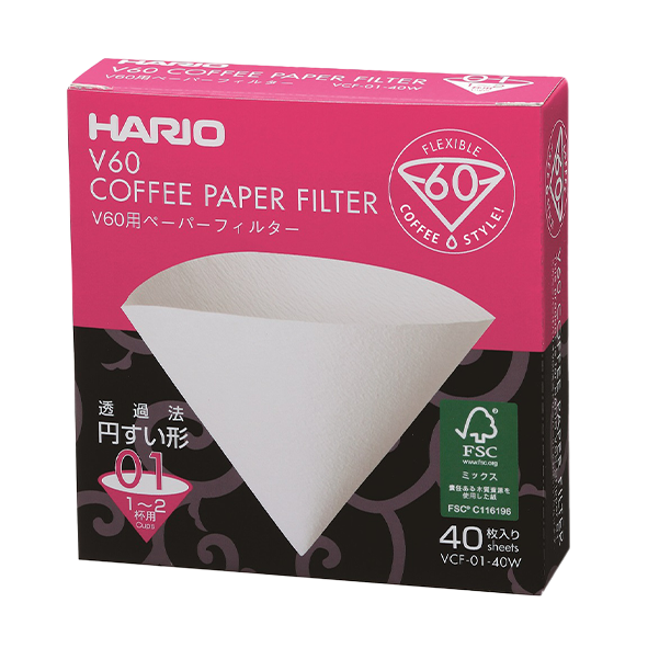 Hario Filterpapier für Dripper 01, 40 Stück