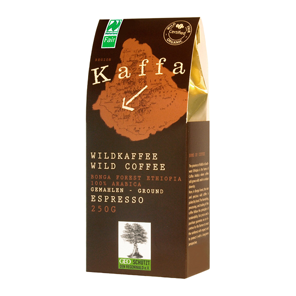 Kaffa Bio Wildkaffee Espresso, 250g gemahlen