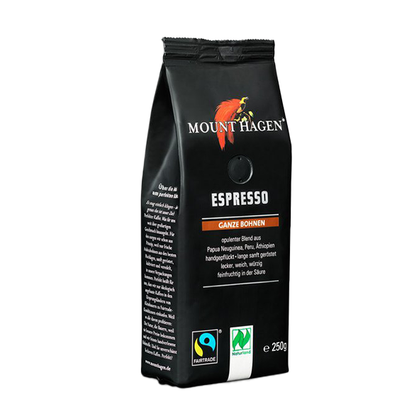 Mount Hagen Bio Espresso, 250g ganze Bohne