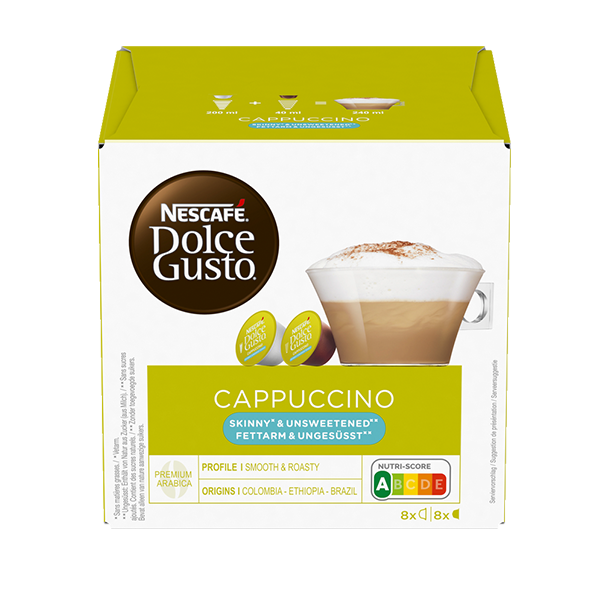 Nescafé Dolce Gusto Cappuccino Fettarm &amp; Ungesüßt 16 Kapseln