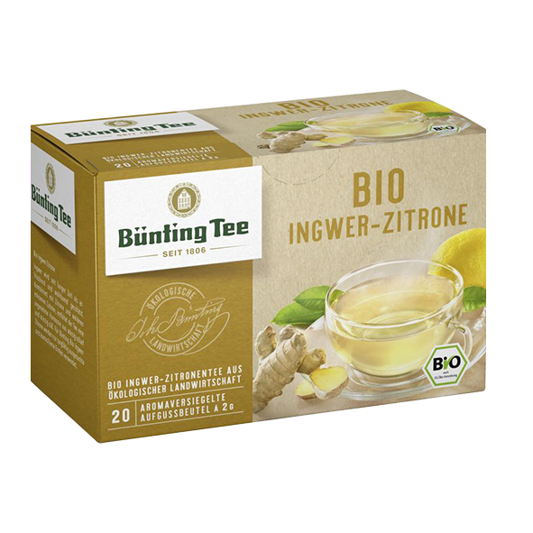 Bünting Tee Bio Ingwer-Zitrone, 20 Tassenbeutel
