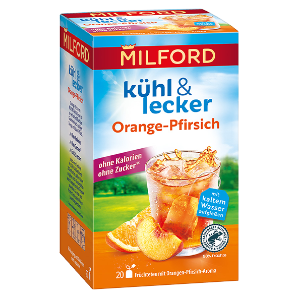 Milford kühl &amp; lecker Orange-Pfirsich, 20 Teebeutel