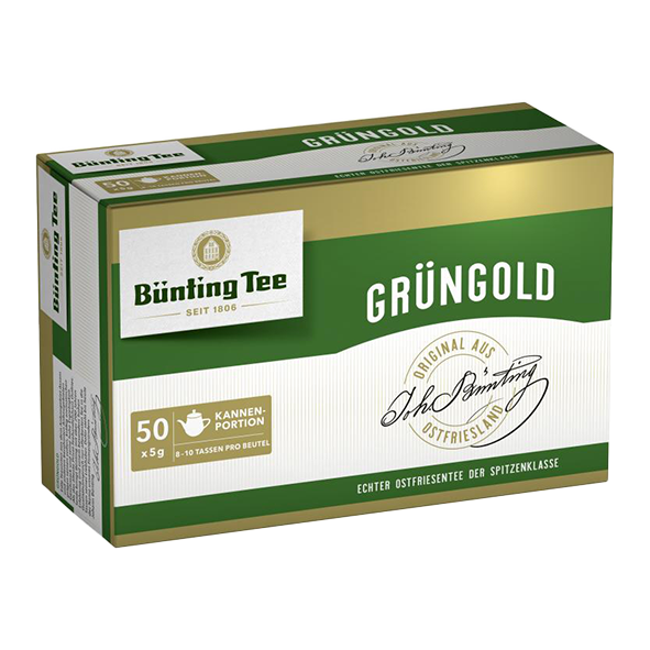 Bünting Tee Grüngold, 50 Großkannenbeutel