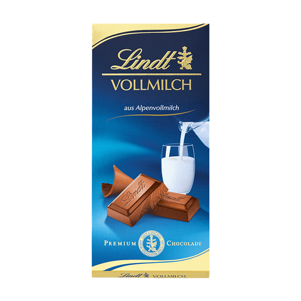 Lindt Vollmilch-Schokolade, 100g Tafel