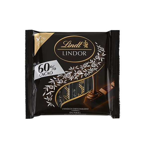 Lindt Lindor 60% Kakao Dunkel Multipack Stick, 100g