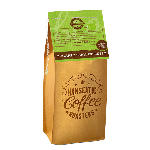 Hanseatic Coffee Company Bio Organic Farm Espresso, 1000g ganze Bohne