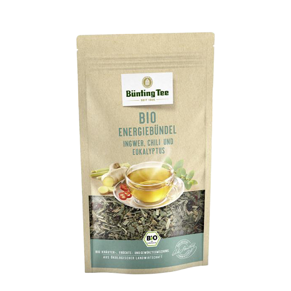 Bünting Tee Bio Energiebündel Ingwer, Chili und Eukalyptus, 80g loser Tee