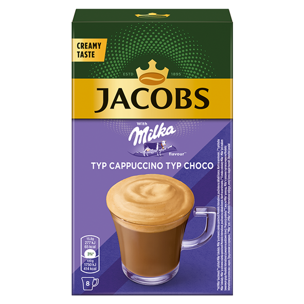 Jacobs Typ Cappuccino Choco Milka Sticks, 8 Portionen