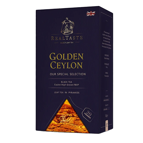 RealTaste Golden Ceylon Black Tea, 20 Pyramidenbeutel