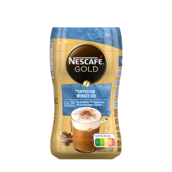 Nescafé Gold Cappuccino Weniger Süß, 250g Dose