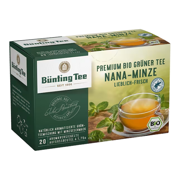 Bünting Tee Premium Bio Grüner Tee Nana Minze