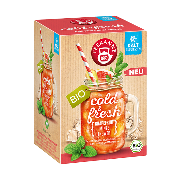 Teekanne Bio cold &amp; fresh Grapefruit-Minze-Ingwer