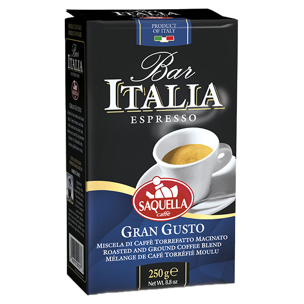 SAQUELLA Bar Italia Espresso Gran Gusto, 250g gemahlen