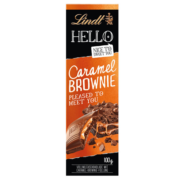 Lindt Hello Caramel Brownie, 100g Tafel