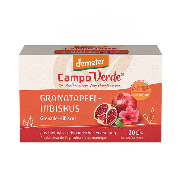 Campo Verde Demeter Bio Granatapfel-Hibiskus, 20 Teebeutel