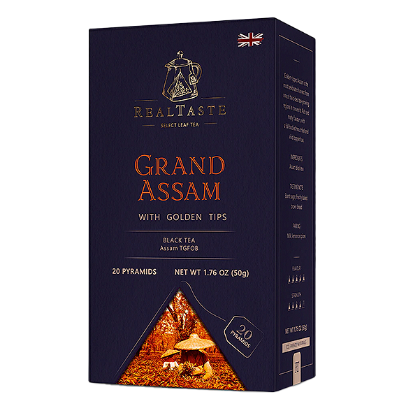 RealTaste Grand Assam Black Tea, 20 Pyramidenbeutel