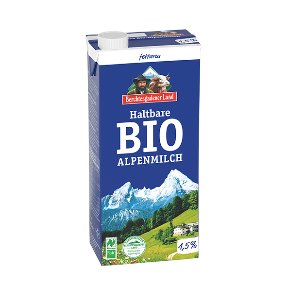 Berchtesgadener Land Bio Alpenmilch H-Milch, fettarm, 1,5% Fett