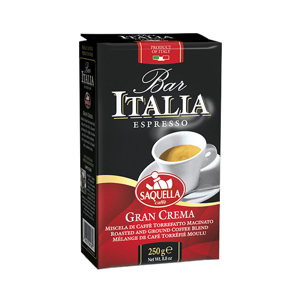 SAQUELLA Espresso Bar Italia Gran Crema, 250g gemahlen