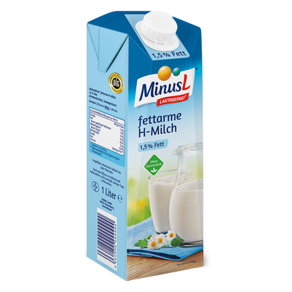 MinusL laktosefreie fettarme H-Milch, 1,5% Fett