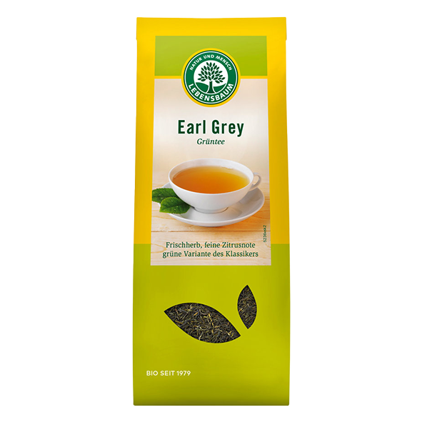 Lebensbaum Bio Earl Grey Grüntee, 50g loser Tee