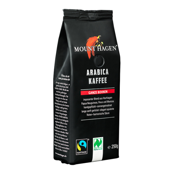 Mount Hagen Bio Arabica Kaffee, 250g ganze Bohne