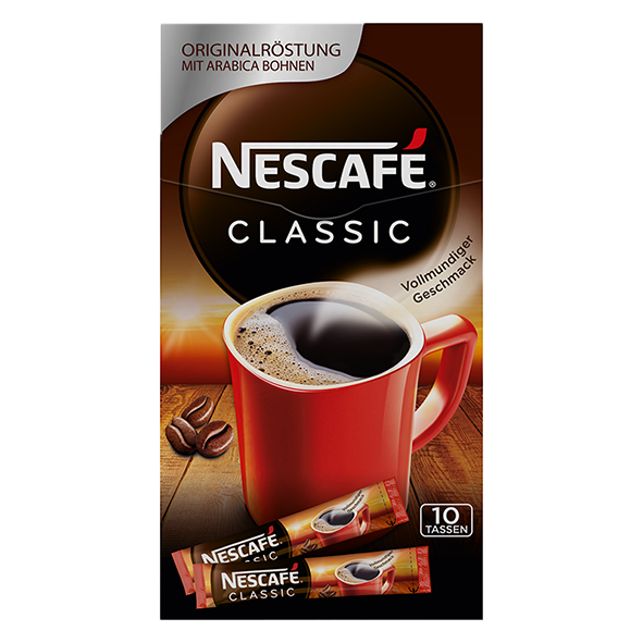 Nescafé Classic Sticks, löslicher Bohnenkaffee, 10 Portionen