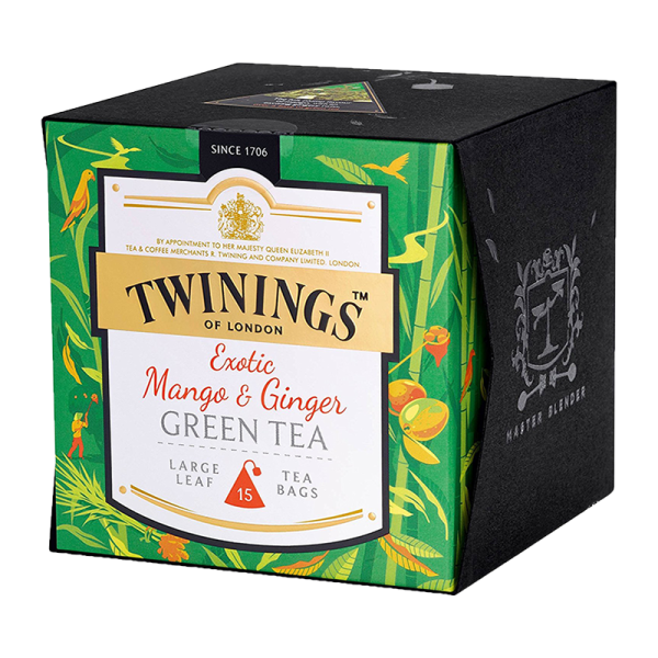 Twinings Exotic Mango &amp; Ginger Green Tea, 15 Teebeutel