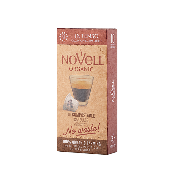 Novell Organic &quot;No Waste!‘‘ Intenso Bio-Espresso, 10 kompostierbare Kapseln