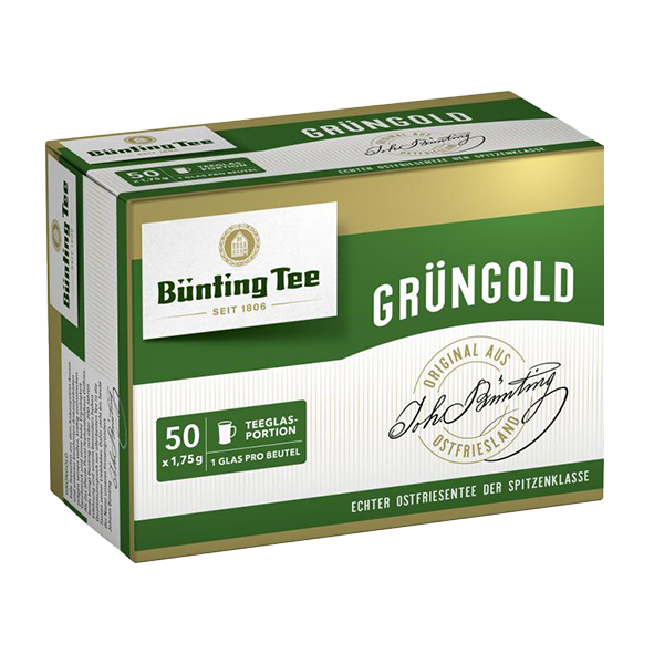 Bünting Tee Grüngold, 50 Tassenbeutel