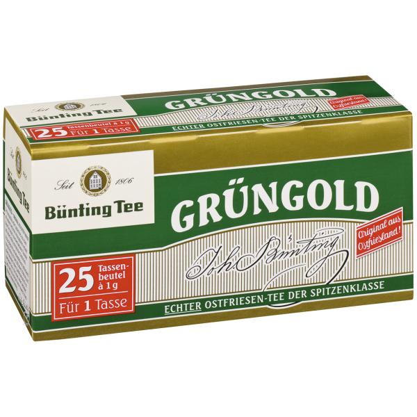 Bünting Tee Grüngold, 25 Tassenbeutel
