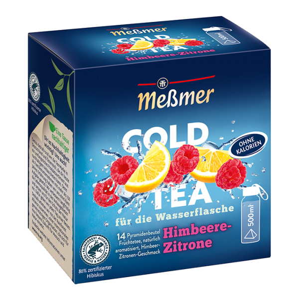 Meßmer Cold Tea Himbeer-Zitrone, 14 Pyramidenbeutel