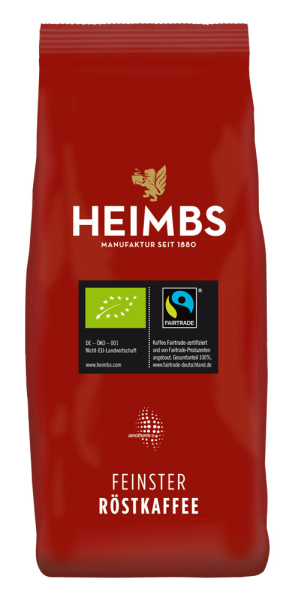 HEIMBS Feinster Röstkaffee Fairtrade/Bio, 500g ganze Bohne