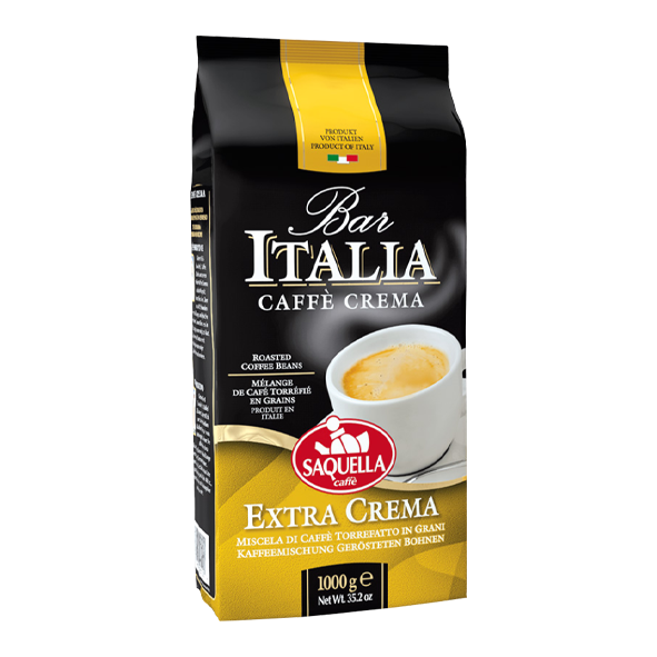SAQUELLA Bar Italia Caffe Crema Extra Crema, 1000g ganze Bohne