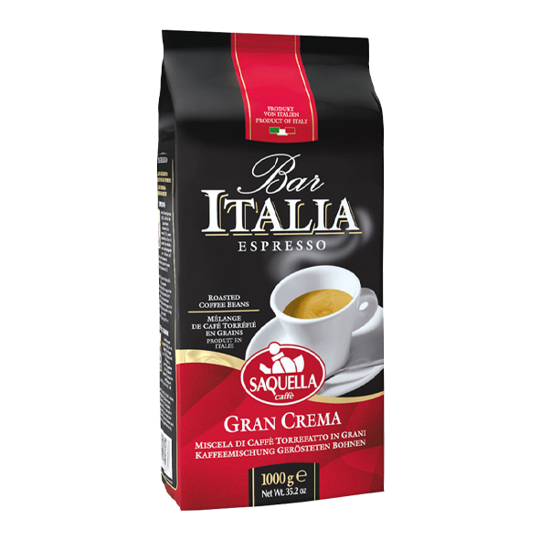 SAQUELLA Espresso Bar Italia Gran Crema, 1000g ganze Bohne
