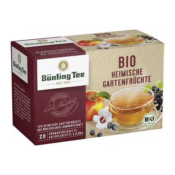 Bünting Tee Bio Heimische Gartenfrüchte, 20 Tassenbeutel