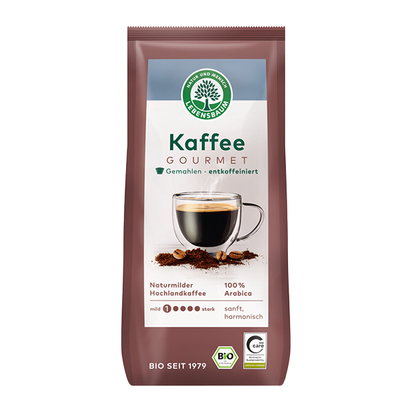Lebensbaum Bio Gourmet Kaffee entkoffeiniert, 250g gemahlen
