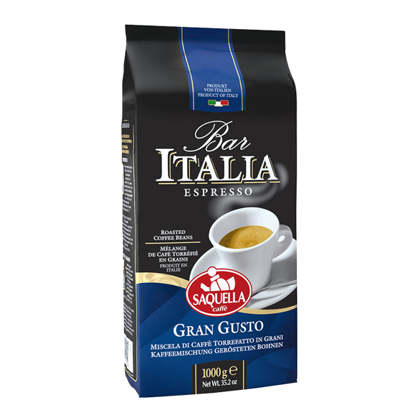 SAQUELLA Espresso Bar Italia Gran Gusto, 1000g ganze Bohne