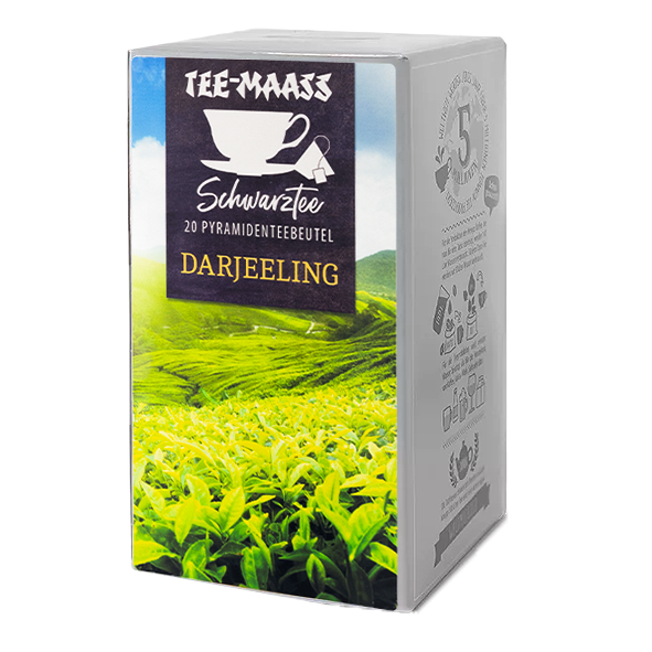 Tee-Maass Schwarztee Darjeeling, 20 Pyramidenbeutel
