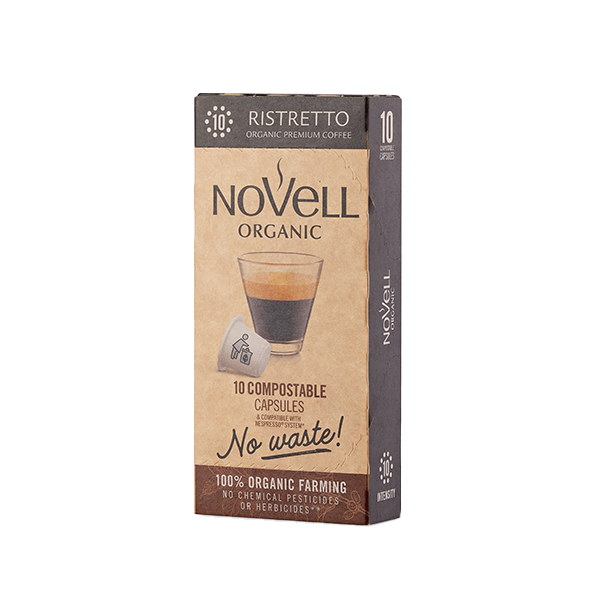 Novell Organic &quot;No Waste!‘‘ Ristretto Bio-Espresso, 10 kompostierbare Kapseln
