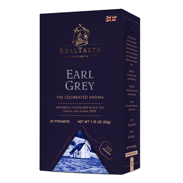 RealTaste Earl Grey Black Tea, 20 Pyramidenbeutel