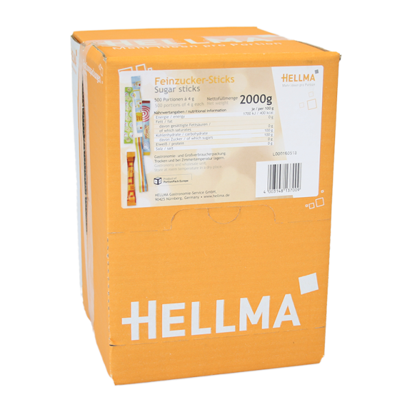 Hellma Feinzucker-Sticks, 500 Portionen je 4g