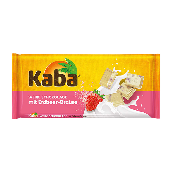 Kaba Weiße Schokolade mit Erdbeer &amp; Brause, 85g