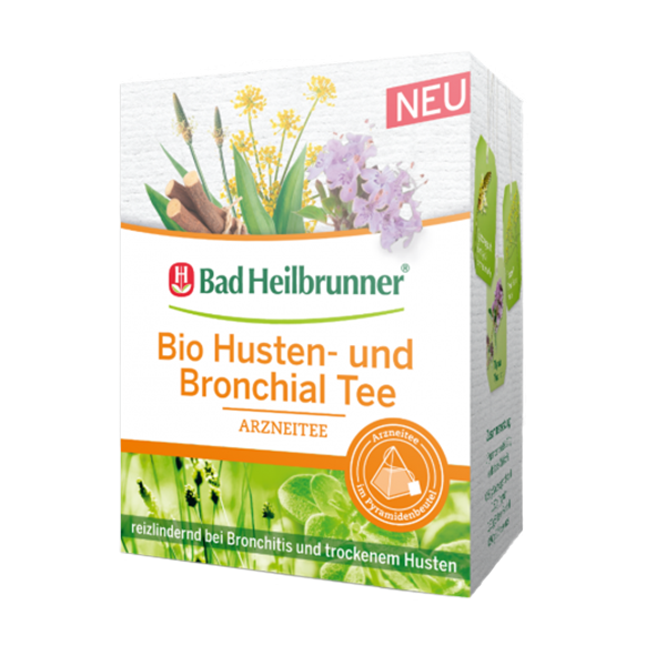 Bad Heilbrunner® Bio Husten- und Bronchial Tee - Pyramidenbeutel