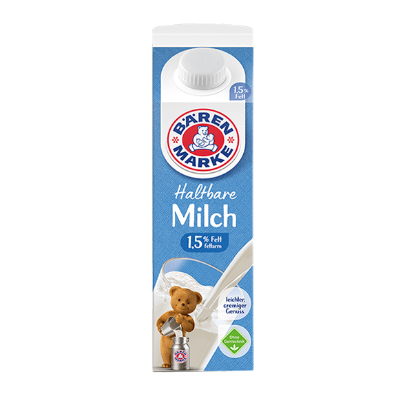 Bärenmarke fettarme H-Milch, 1,5% Fett