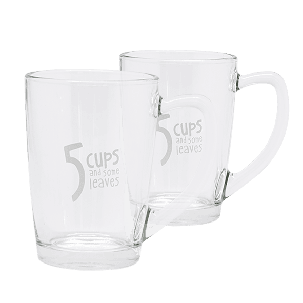 5 Cups Teegläser mit Henkel 230ml, 2er Set